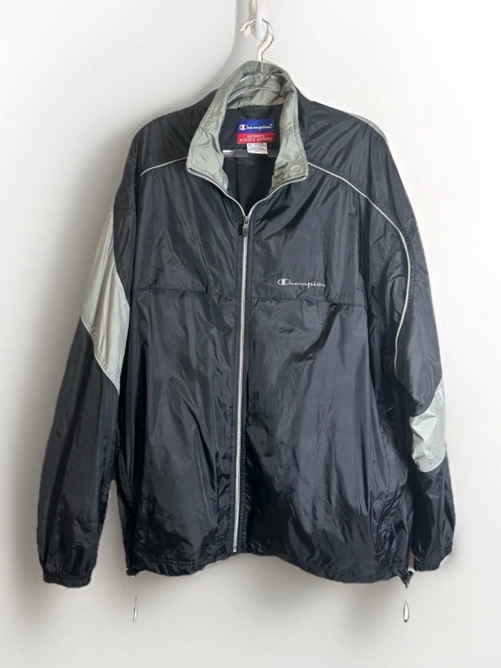 Vtg Champion Windbreaker Men Sz 2XL Full Zip 90’s Logo Gorpcore Sporty Y2K